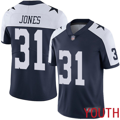 Youth Dallas Cowboys Limited Navy Blue Byron Jones Alternate #31 Vapor Untouchable Throwback NFL Jersey